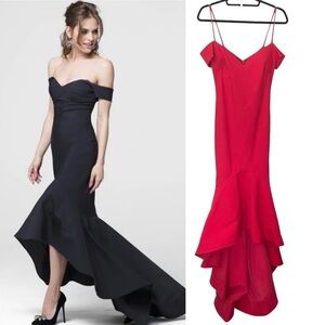 Tarik Ediz High Low Mermaid Gown Dress